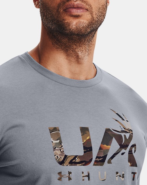 Men's UA Antler Hunt Logo T-Shirt, Gray, pdpMainDesktop image number 3